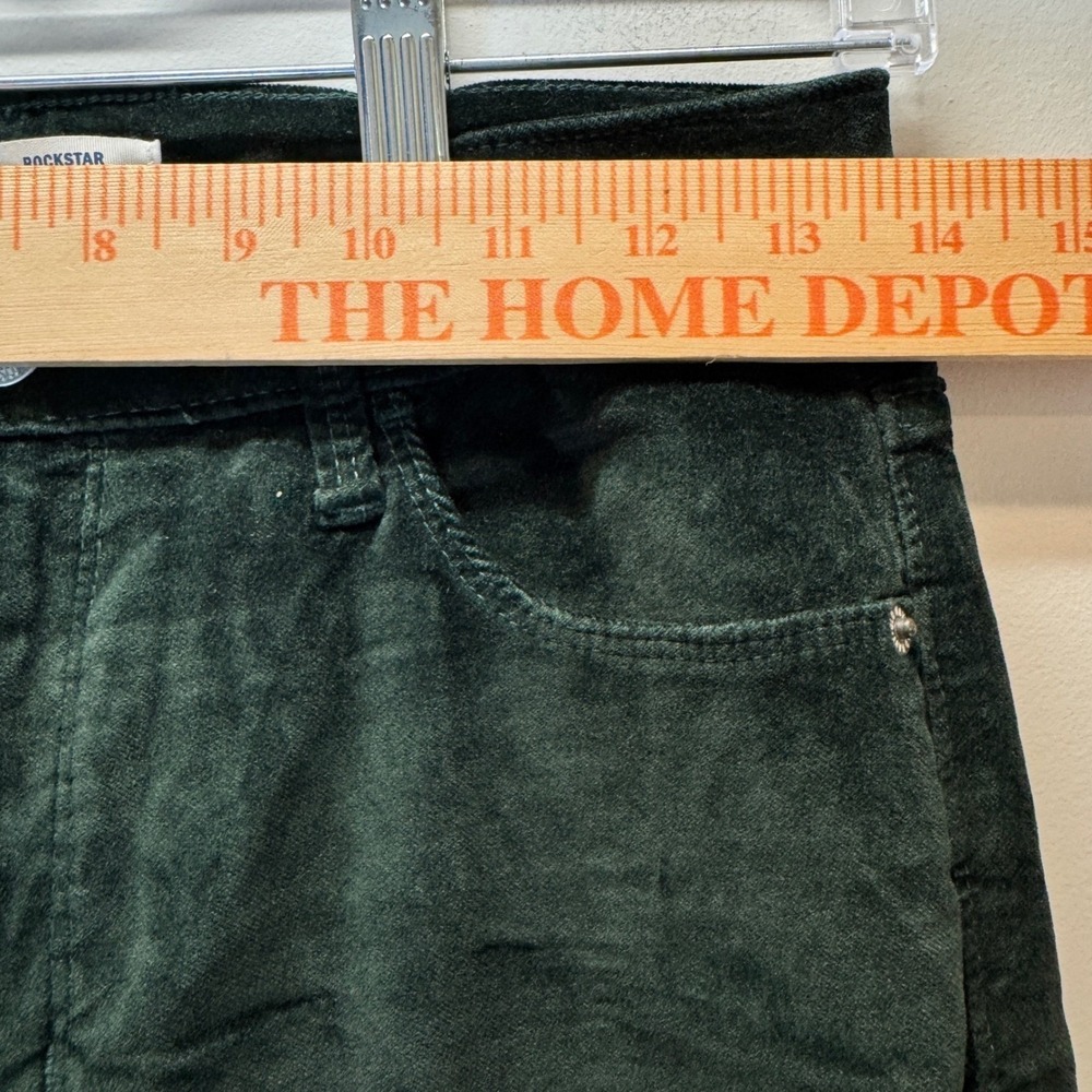 Old Navy Rockstar Super Skinny High Rise Green Velvet Pants Grunge Indie Size 2 - Picture 9 of 9
